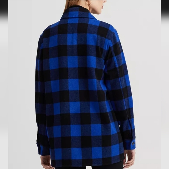 Buffalo Check Twill Shirt Jacket Ralph Lauren Woman Sz 10 - Picture 4 of 6